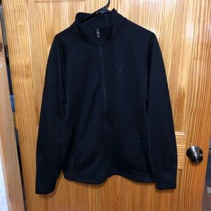Spyder Men’s Black Tonal Full Zip Jacket Sz Large
